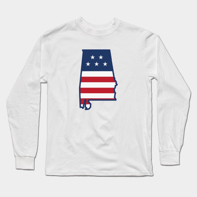 Stars and Stripes Alabama Long Sleeve T-Shirt by SLAG_Creative